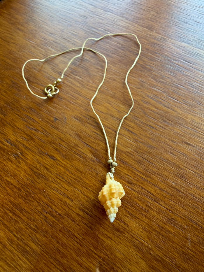 Gold Silk Shell Necklace
