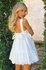 Lyndal Babydoll Mini Dress - White