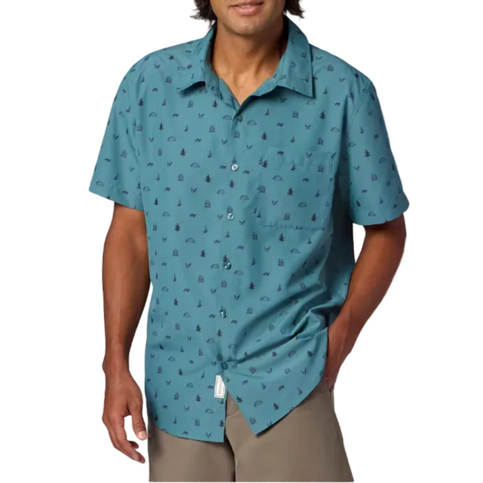 Men's AirExchange UPF 40 Novelty Short-Sleeve Collared Shirt