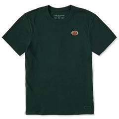 Men's Football Embroidery Short Sleeve Crusher Tee Shirt