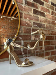 Petra Gold Metallic Open Toe Heel