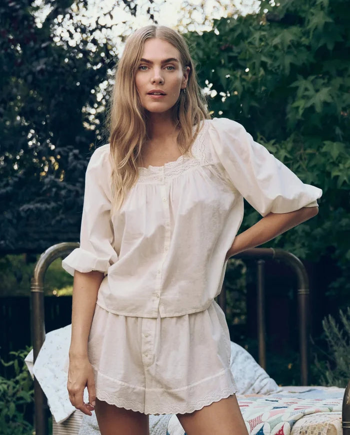 The Eyelet Button Sleep Top