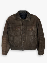 Vintage Leather Trucker Jacket